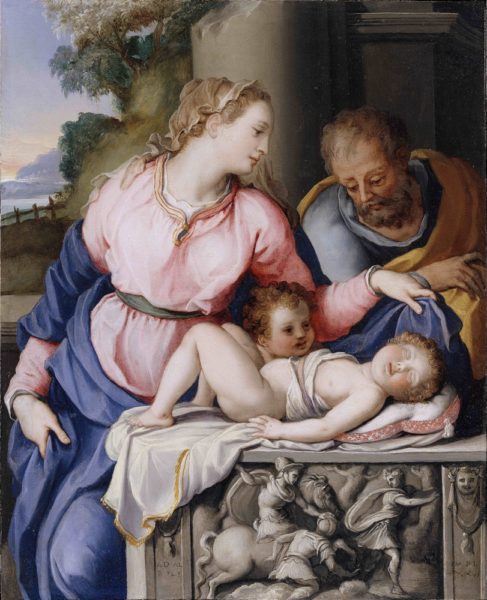 Alessandro Allori - The Holy Family With The Infant Saint John The Baptist.