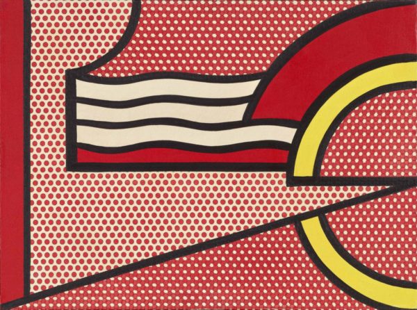 Roy Lichtenstein - Modern Painting with Yellow Arc .