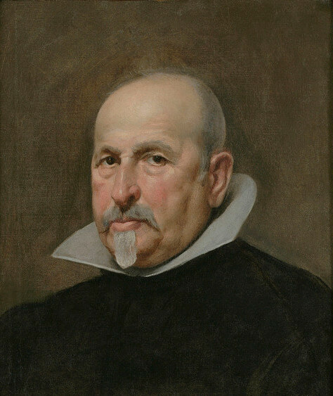 Diego Rodriguez de Silva y Velázquez - Portrait of a Gentleman, Bust-Length, in a Black Tunic and White Gorilla Collar.